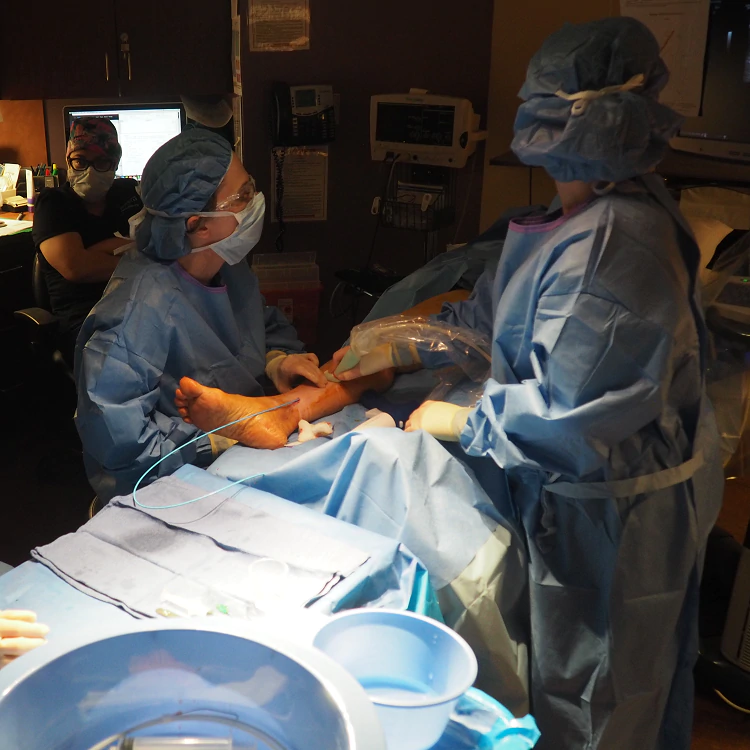 Dr. Kathleen Gibson performing a VenaSeal procedure in Bellevue, Washington
