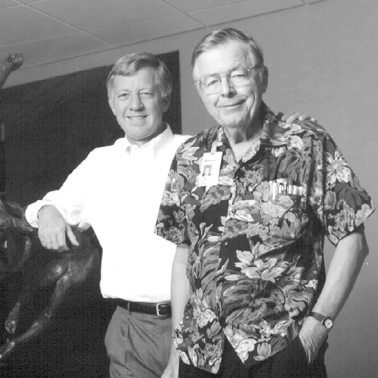 Former Medtronic CEO Bill George and Earl Bakken
