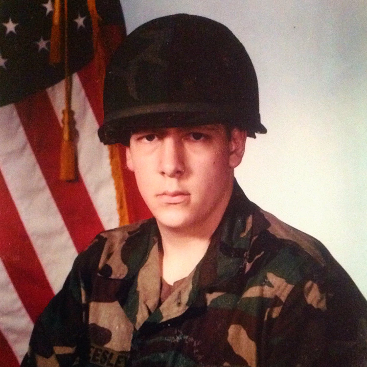 Ray Scheesley as an Army soldier.