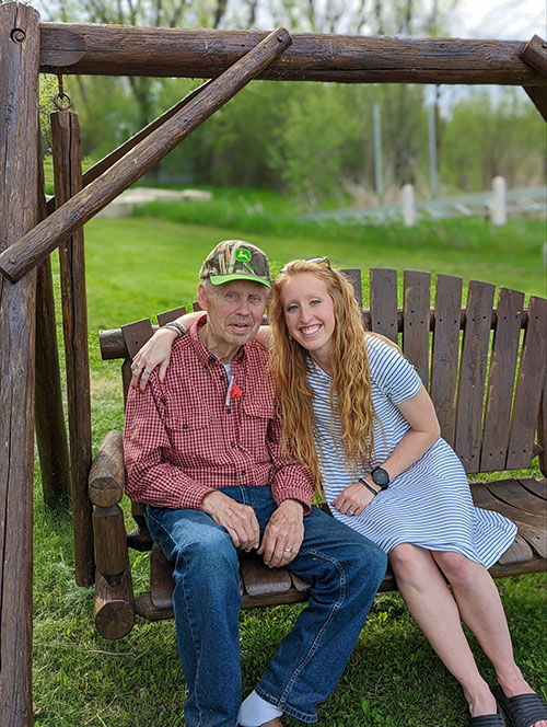 Kristina Swenson pictured with her grandpa